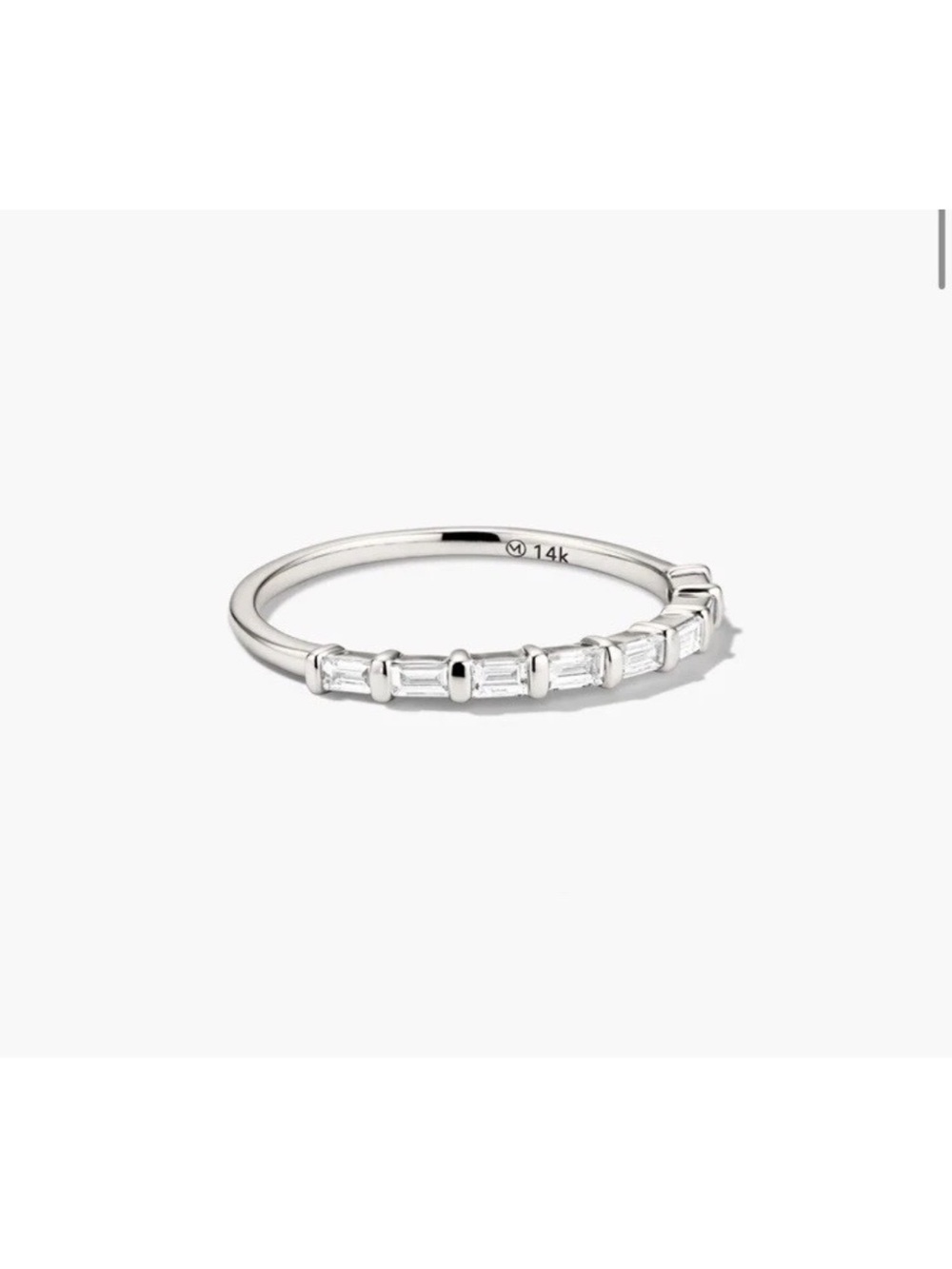Mejuri Diamond half eternity band 14K White Gold Baguette Diamond Stackable Ring